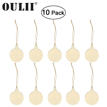 

10pcs Christmas Tree Hanging Wooden Ornaments Hanging Christmas Tree Decorations Xmas Decor DIY Blank Decorations Gift Tag Shape