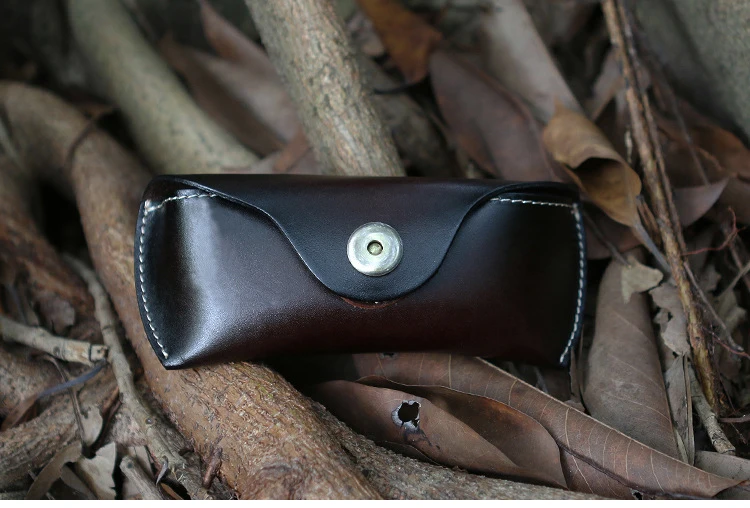 Fashion retro case for glasses high vegetable tanned leather glasses box case unisex Myopia Glasses Reading Eyewea specacle case