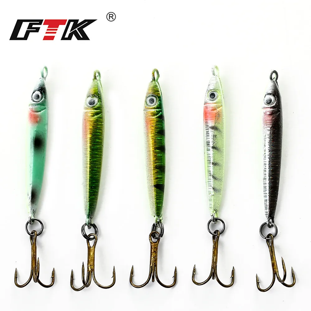 

FTK Ice Fishing Lure 3PCS/Lot 5g 9g Sharp Hooks Ice Fishing Hook Winter Jig Wobbler Lure Jerk Bait Hooks