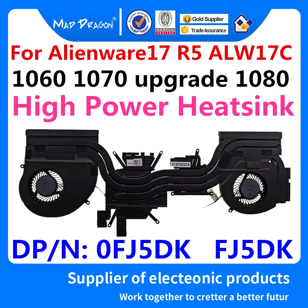 ^Cheap Laptop new CPU/Graphics Cooling Heatsink Fan Assembly For Dell Alienware17 R5 ALW17C upgrade High Power GTX-1080 0FJ5DK FJ5DK