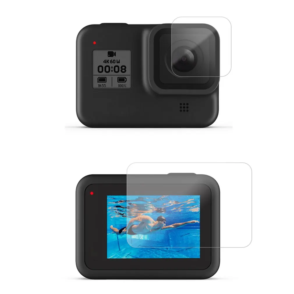 Закаленное стекло протектор экрана для Gopro Hero 8 черная спортивная защита для экрана камеры пленка из закаленного стекла аксессуары для камеры