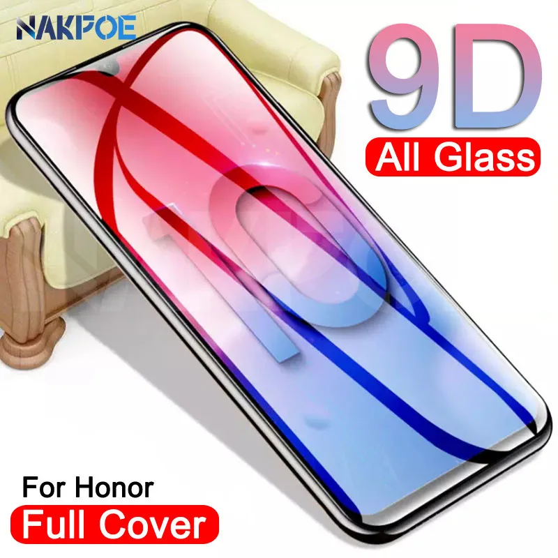 Защитное стекло 9D для Huawei Honor 8X 9X V20 V10 V30 Защита экрана 8 9 10 20 Lite чехол из