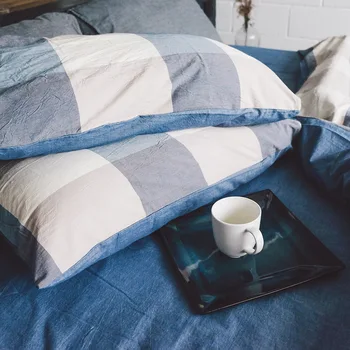 

Soft Cotton Pillowcase 48 x 74 cm Modern Plaid Pillow Cover for Bed room Comfortable Washable Throw 2pcs Pillow Case (No Filler)