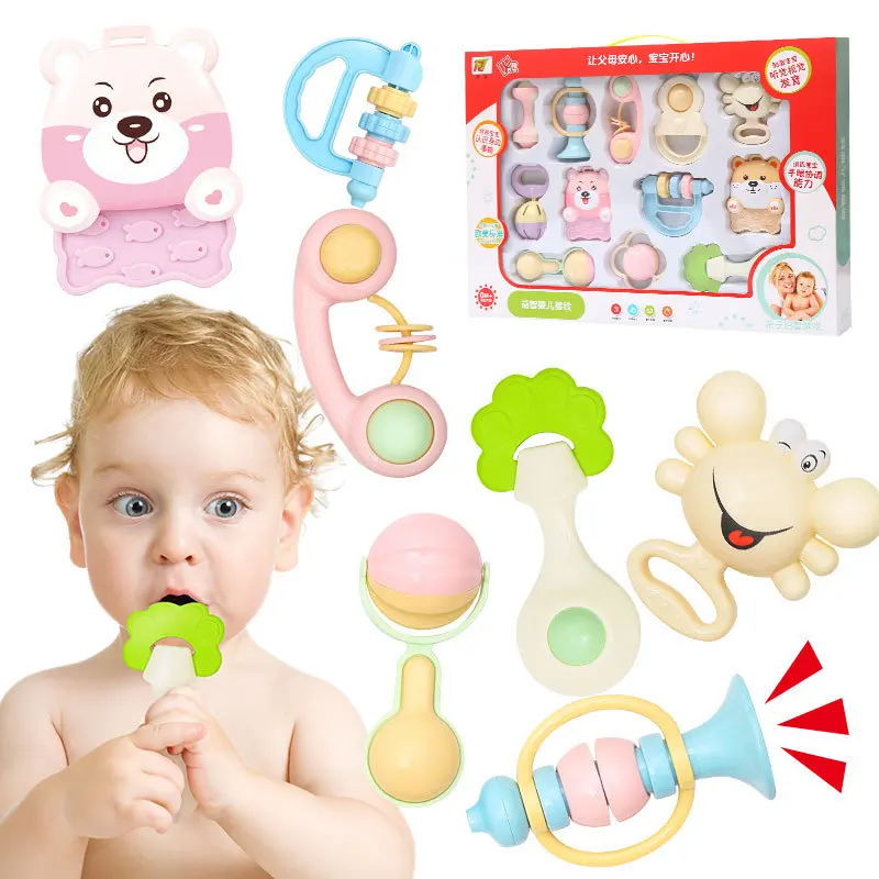 

Infants Baby Rattle Teethers 0-1-2-3-Year-Old Colored Box Suite Combination CHILDREN'S Toy Gift
