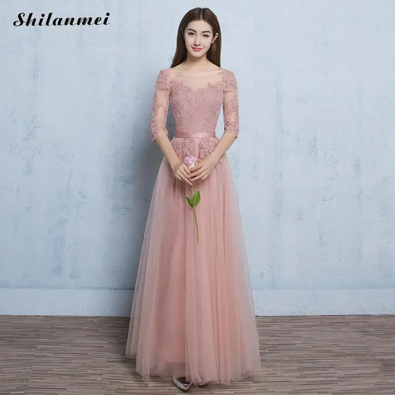 

Elegant Ball Gowns Princess Dress Pink Lace Evening Party Dress Women Transparent Mesh Patchwork Sweet Long Dresses Vestidos 3XL