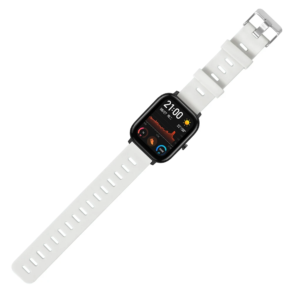 Смарт часы ремешок для Huami Amazfit GTS 20 мм плоская головка силиконовый скрытый ремешок Замена аксессуары чистый цвет многоцветные Горячие