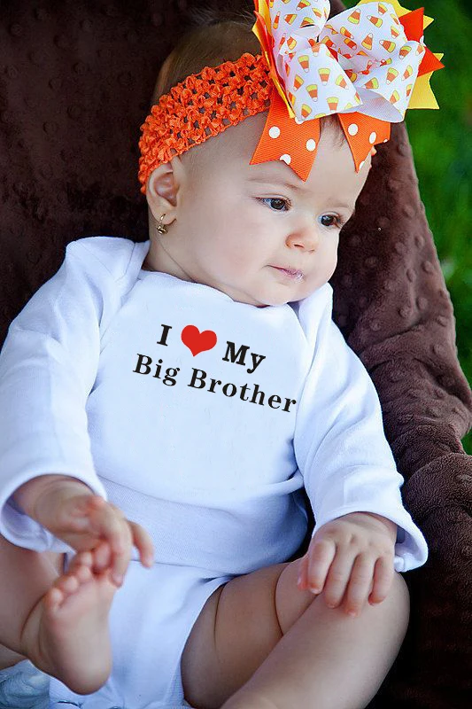 Хлопковый комбинезон для новорожденных с надписью I Love My Big Sister Brother Забавный боди