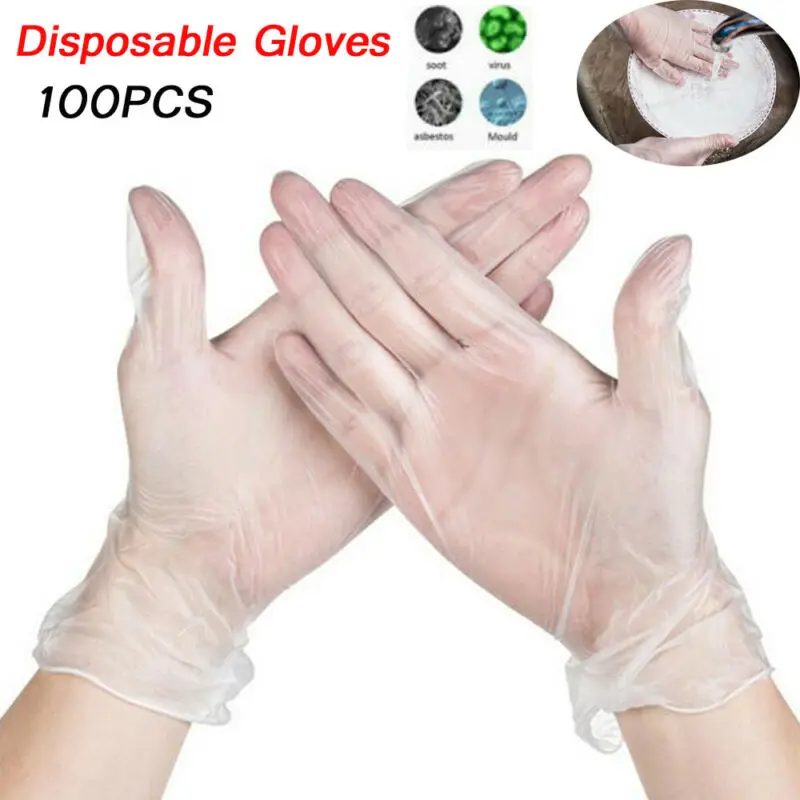 

100PCS Disposable Universal PVC Kitchen Gloves Work Drive Hand Protective Gloves