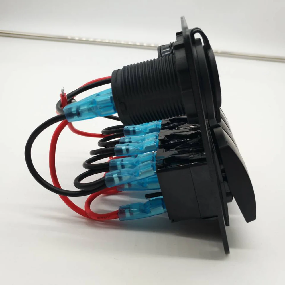 3 Gang кулисный переключатель Панель Dual USB Зарядное устройство Универсальный Водонепроницаемый Чехол встроенный светодиодный индикатор автомобиля Настенные Переключатели Реле