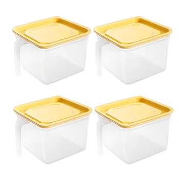 

4 Pack Fridge Storage, Stackable Refrigerator Organizer Keeper with Handle to Keep Fresh for Produce, Food,Fruits