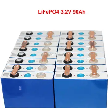 

16PCS/LOT Good Quality 3.2V 90Ah LiFePO4 Prismatic Cells 3500 Times Lifecycles For High Capacity DIY Battery Pack