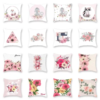 

New Fresh Plant Printing Series Cushion Cover Polyester Pillow Case Home Decorative Pillows Cover for Sofa Car