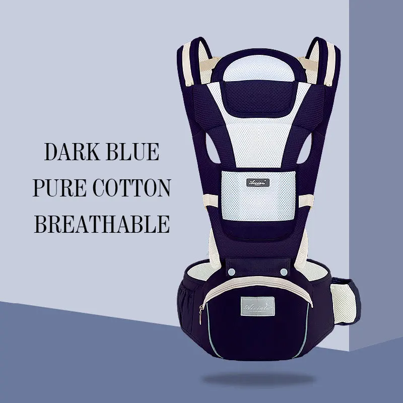 blue breathable Детская переноска Хипсит(пояс для ношения ребенка) Новорожденные ходунки хлопок сетка Лето осенний рюкзак Хипсит путешествия передняя сторона сумка повязка кенгуру - Цвет: blue breathable