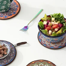 

Ceramic Table Bowl And Cup Mats Kitchen Accessories Mat Bohemian Anti Scalding Heat Insulation Tableware посуда для кухни