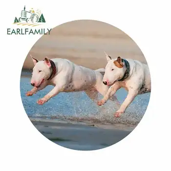 

EARLFAMILY 13cm x 13cm For English Bull Terrier Dogs The Whole Body 3D Custom Car Sticker Personality Decal Vinyl Car Wrap