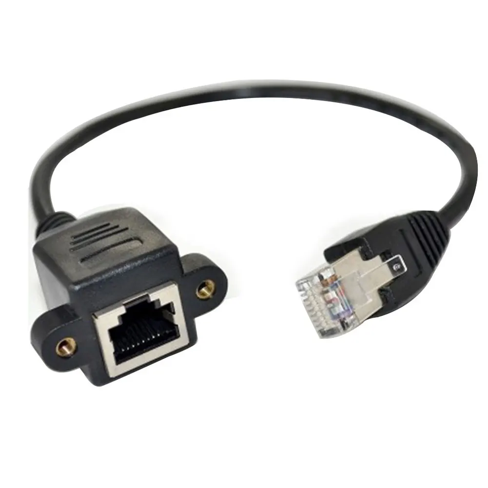 

30cm 60cm Ethernet Extension Network Panel Mount Male To Female Cable Screw