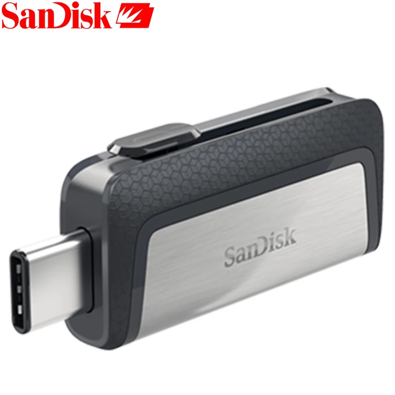 Серебристый Sandisk Extreme type-C 128 Гб 64 Гб двойной OTG USB флеш-накопитель 32 ГБ флеш-накопитель USB карта Micro USB Flash type C 256 ГБ - Цвет: Серебристый