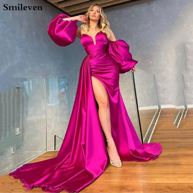 Smileven Sexy Mermaid Evening Dress Turkey Pink Robe de Soiree One