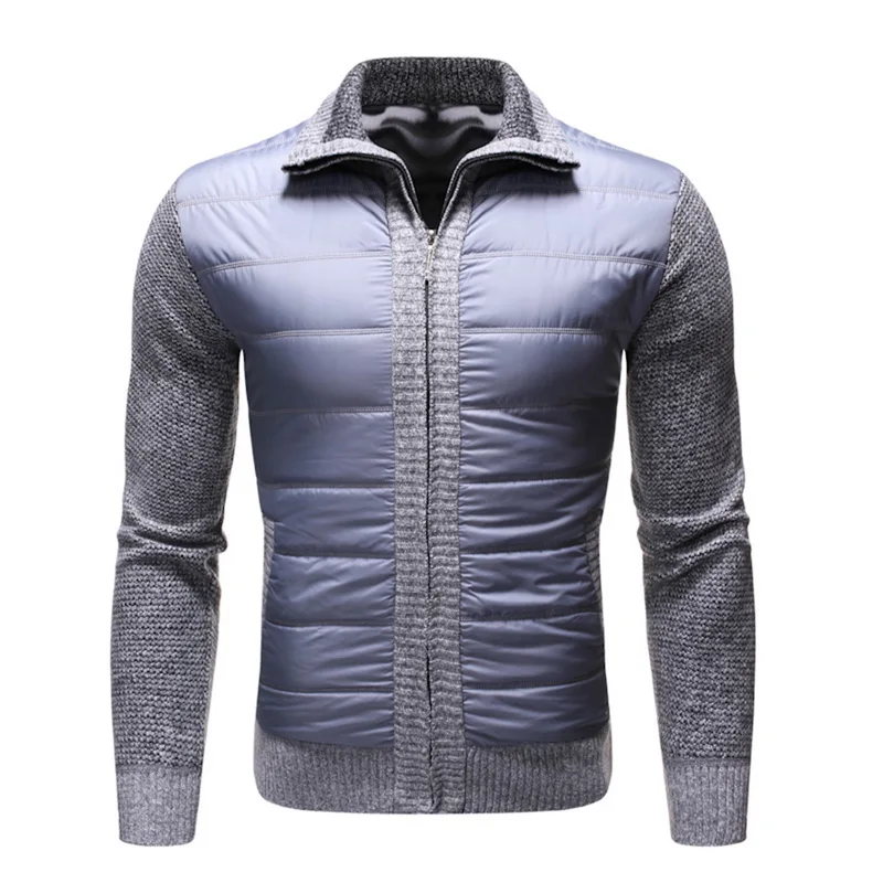 MJartoria 2019New мужской толстый свитер пальто мужской на зиму и осень пуховое пальто черный синий серый свитер на молнии куртка верхняя одежда