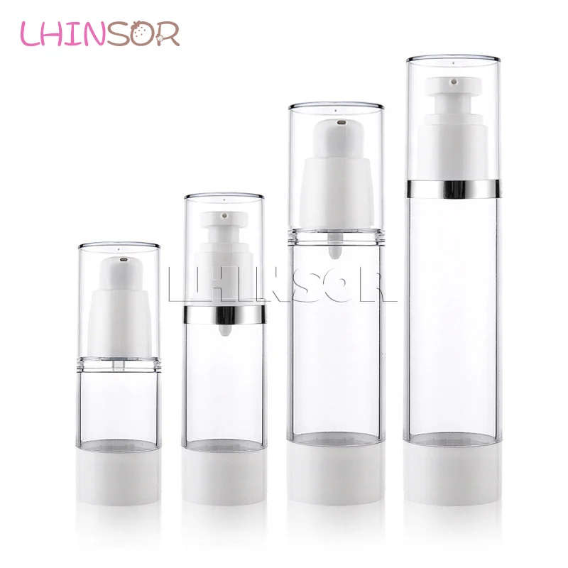 

20Pcs/lot Transparent Airless Pump Vacuum Bottle Travel Toiletries Refillable Container Empty Cosmetic Containers