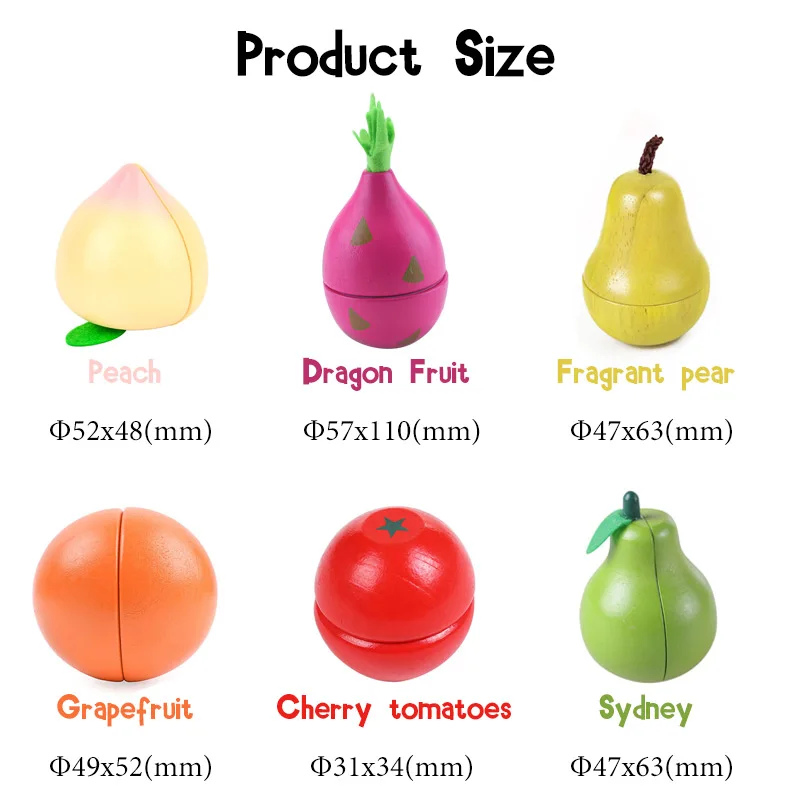[Toy Woo] Wooden Cutting Kitchen Toy Pretend Play Fruit Vegetable Baby Educational Food Toys Children's Kitchen Play Gifts