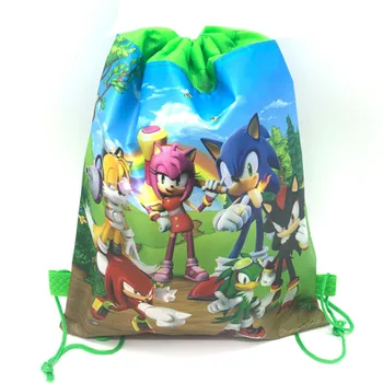 

1pcs High Quality Sonic the Hedgehog Theme Drawstring Bags Kids Cotton Travel Pouch Storage Clothes Shoes Bags Portable Backpack