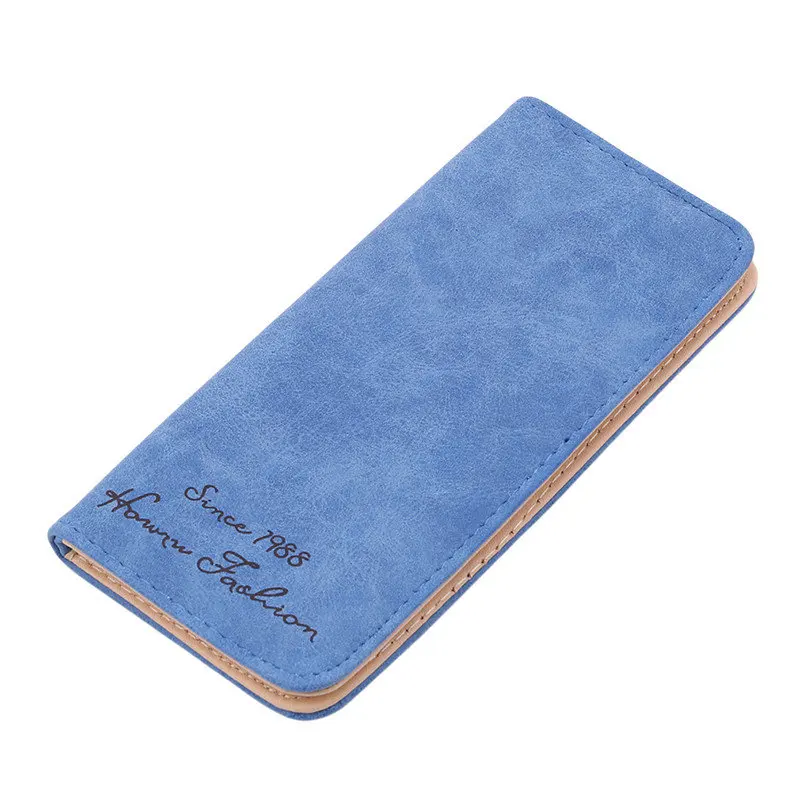 Navy blue Женский Длинный кошелек, Женский кошелек для монет, кожаный кошелек, ультратонкий кошелек, сумочка для денег, клатч, держатель для карт, женские кошельки, carteira - Цвет: Navy blue