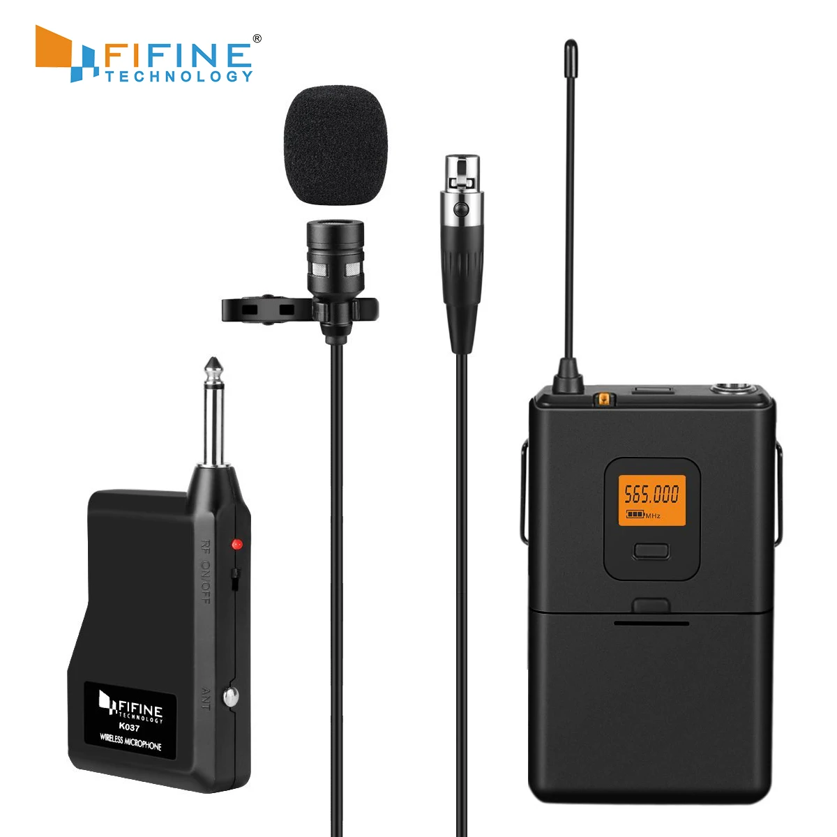 Fifine Sistema Sem Fio Do Microfone Da Lapela Da Frequ ncia 