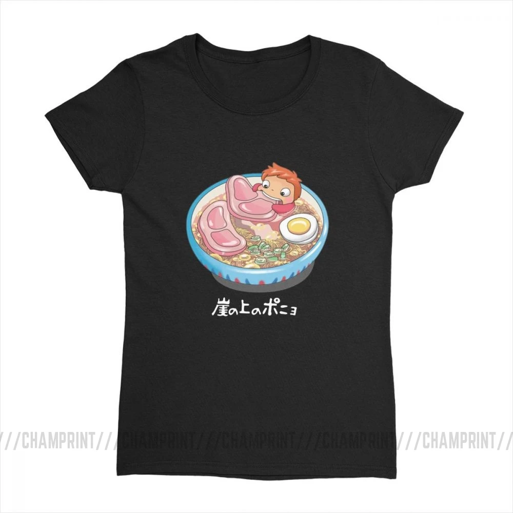 Женская футболка для плавания с лапшей Ponyo on the Cliff, забавная Футболка Harajuku, Tumblr, хлопковые топы, футболки, Корейская женская одежда, большой размер