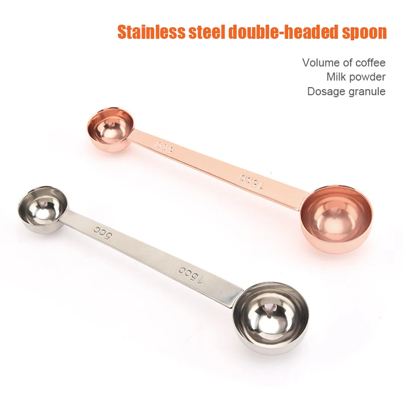 Double Side Measuring Spoon Stainless Steel Coffee Scoop Tablespoon