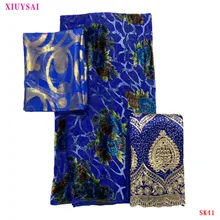 XIUYSAI синий Базен Riche Getzner Tussu Africain Bazin Riche ткань Guinea Brocade Ткань Bazin Brode нигерийская Кружевная Ткань 5 ярдов