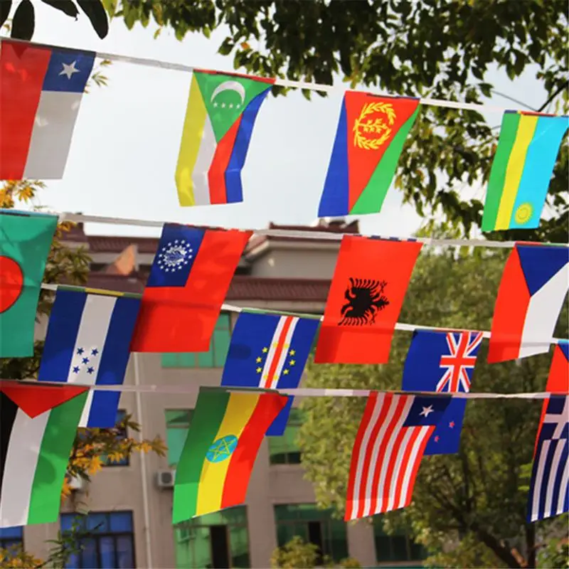 100/200 Countries Flag Banner International World Flags String Bunting for National Party Decor party decorations