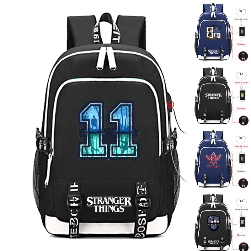 

Stranger Things Blame Strange Monogatari Usb Charge Backpack Outdoors Tourism Both Shoulders Package Trend Student A Bag