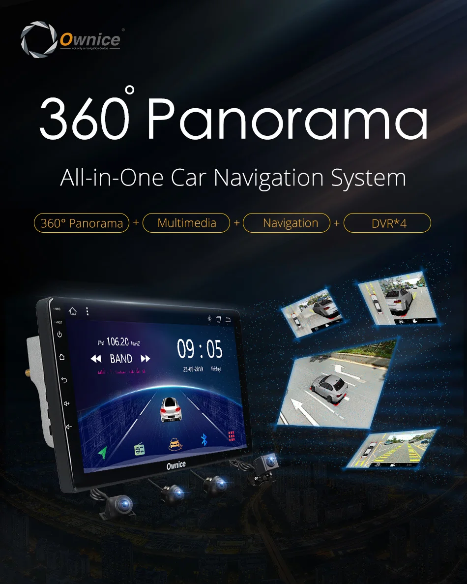 Discount Ownice K5 2 Din Universal Android 360 Panoramic seamless 4-CH DVR AHD Camera Car radio DVD GPS Navigation Head Unit with DSP 5
