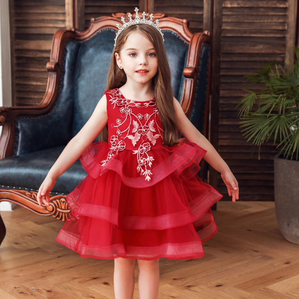 

Vgiee Fall Winter Style Princess Dress for Girls Kids Knee-Length Cotton Kids Party Dresses for Girls Dress CC625A