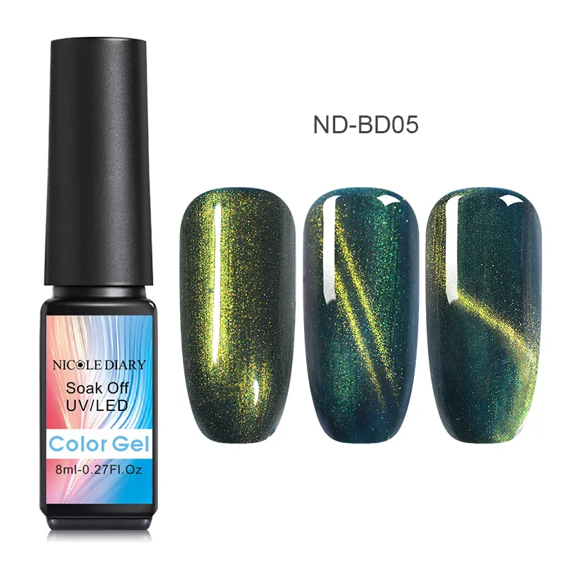 NICOLE DIARY 9D Galaxy Гель-лак для ногтей с эффектом «кошачий глаз» Хамелеон для использования с магнитом Soak Off UV/светодиодный лак для ногтей 5 мл полуперманентный Гель-лак для маникюра - Цвет: ND-BD05