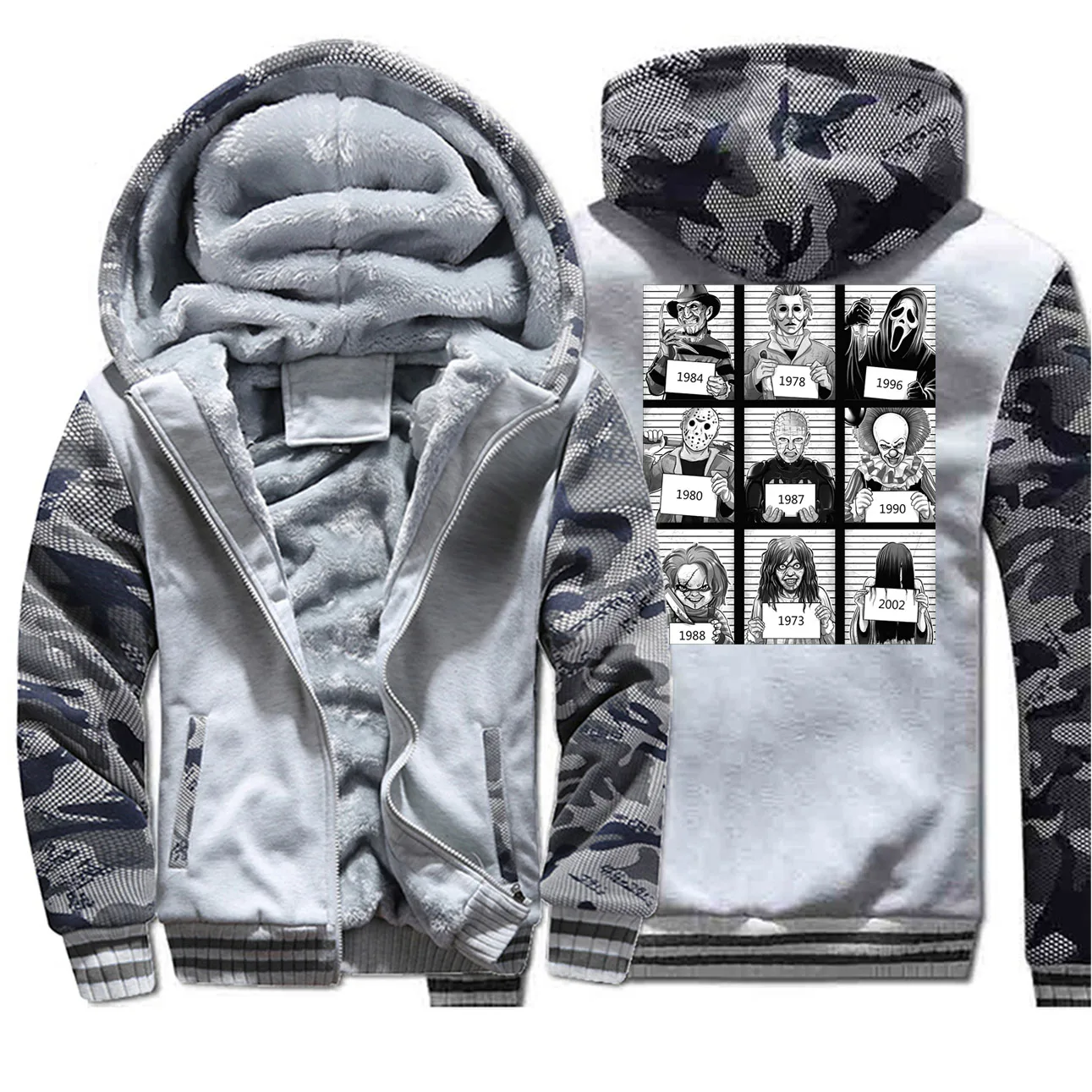 Jason Voorhees Freitag Der 13Th Maske Camo толстовки мужские s Freddy Horror Kult мужские хип-хоп Уличная Повседневная Спортивная одежда размера плюс - Цвет: Light Gray 6