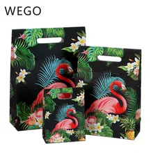 Фестиваль 10 шт креативный высоко-дизайн мультфильм Фламинго свежий подарок сумка Подарочная упаковка бумага зеленый лес мешок животного