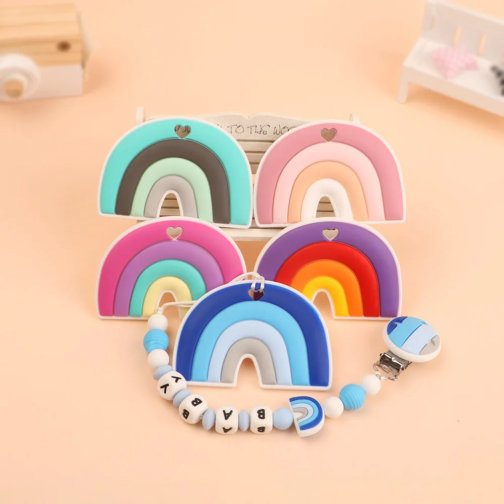 Silicone Rainbow-Shape Tiny-Rod Food-Grade Kovict Bpa-Free Cartoon 1pcs Baby