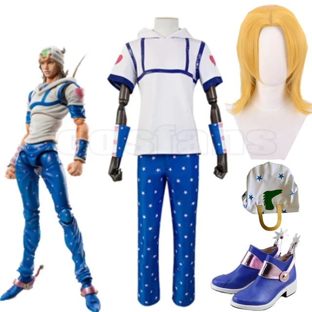 Anime Jo Bizarre Adventure Steel Ball Run Johnny Joestar Cosplay Hat JO  Jonathan Costume scarf Sunscreen Hat with Ornament