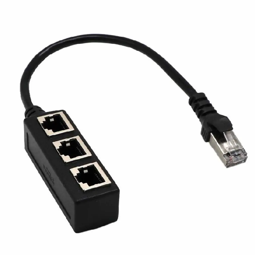 RJ45 Ethernet кабель адаптер сплиттер 1 штекер на 3 женский порт LAN Сетевой разъем 3 в 1 адаптер Сетевые Аксессуары