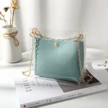 Сумки через плечо для женщин прозрачные сумки Модные женские цепи Наплечная Сумка квадратная сумка женская сумка