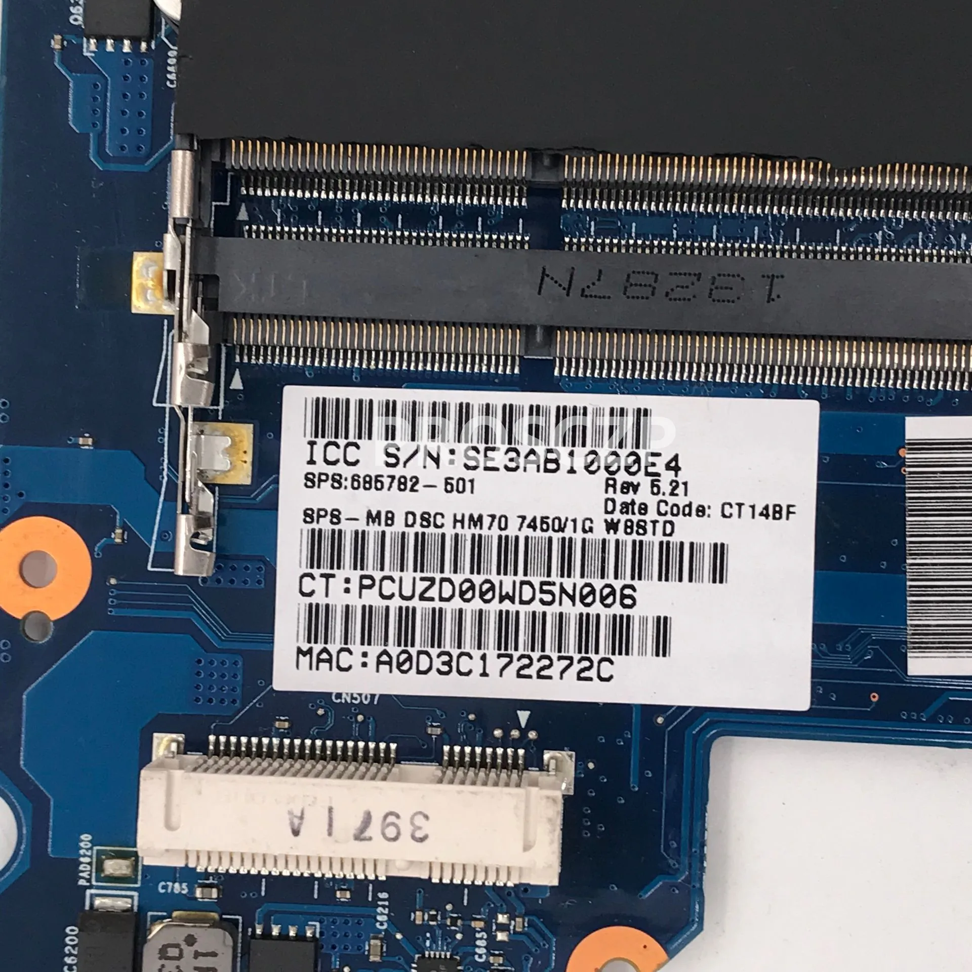 Для 450 1000 2000 CQ45 685782-501 685782-001 материнской платы ноутбука HM70 7450/1G DDR3 полностью протестирована OK