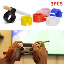 3Pcs Silicone Smoker Finger Ring Hand Rack Cigarette Holder Smoking Accessories for Game Player Driver Hand Free