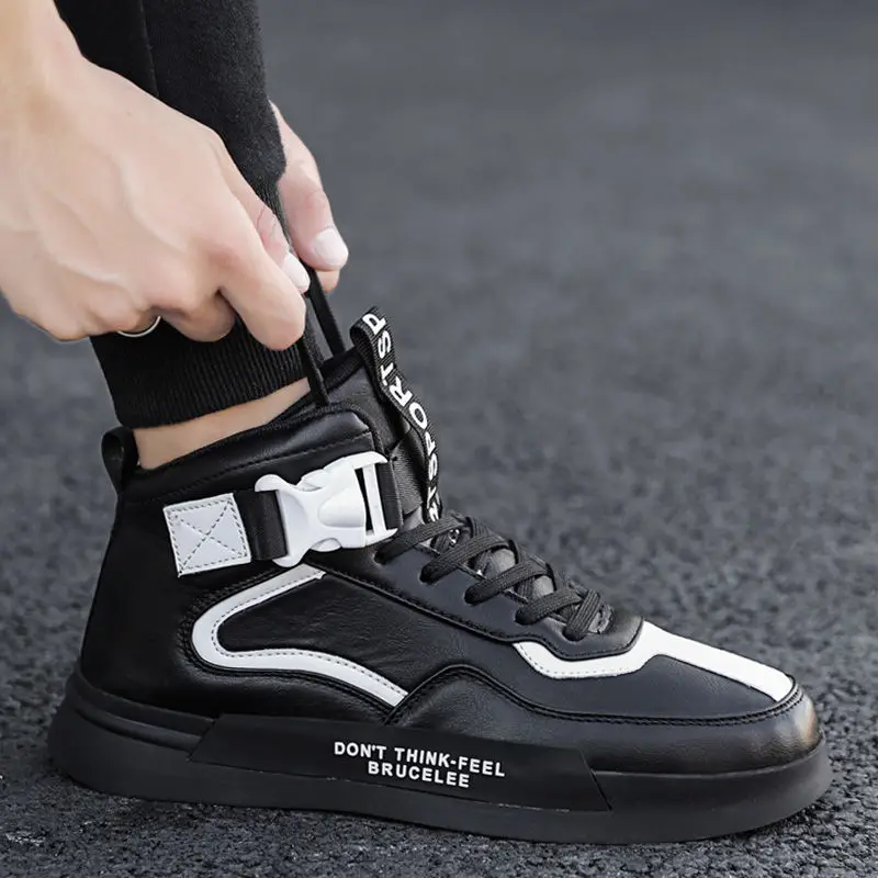 Stylish Men's Skateboarding Shoes High Top Leisure Sneakers Breathable  Street Sports Shoes Chaussure Homme Skateboarding Shoes