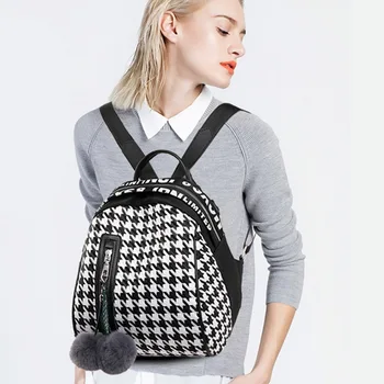 

Waterproof Nylon Backpack For Women 2020 Mini Backpacks Female Schoolbag Contrast Rucksack Shoulder Bag Square Mochila