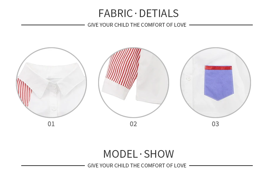 Белая блузка для девочек, лоскутные рубашки для девочек, полосатая детская блузка для девочек, осенняя школьная одежда для девочек, рождественский подарок