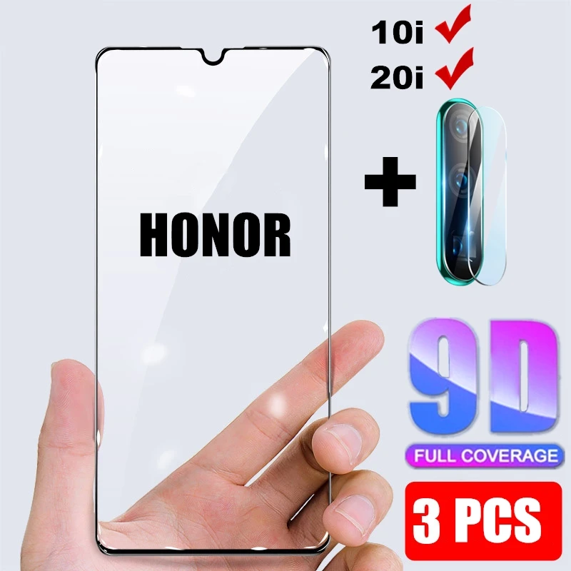2 в 1 полное покрытие 9D закаленное стекло для huawei honor 9X Pro 8X 8A 8C 8S v20 v30 10 20 10i 20i Lite