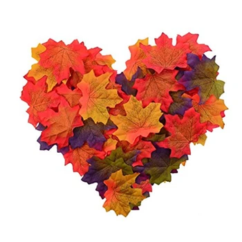 

50Pcs Assorted Mixed Fall Colored Artificial Maple Leaves For Weddings Events And Decorating Home Decorations 2020 New