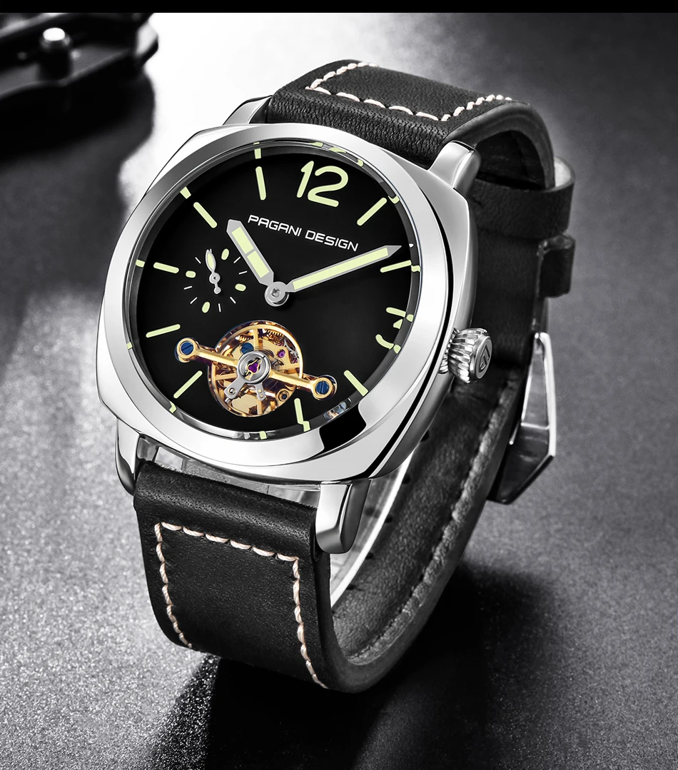 PAGANI Дизайн Роскошные Лидирующий бренд Мужские автоматические механические часы Высокое качество кожа военные водонепроницаемые часы Relogio Masculino